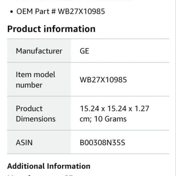 TCO-OVEN CAVITY GE APPLIANCE PART - Picture 4 of 5